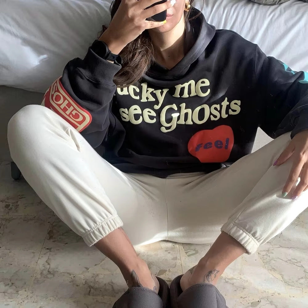 Lucky Me I See Ghosts Comfortable Streetwear Hoodie