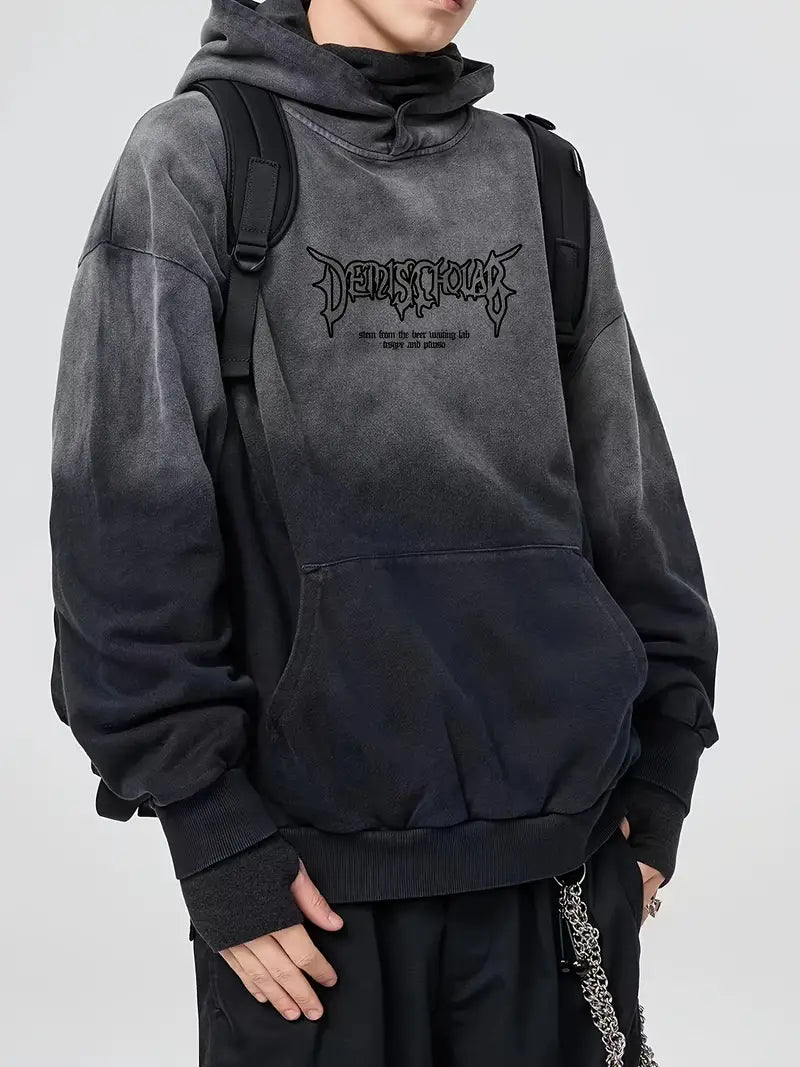 Vintage Gradient Embroidery Hoodie